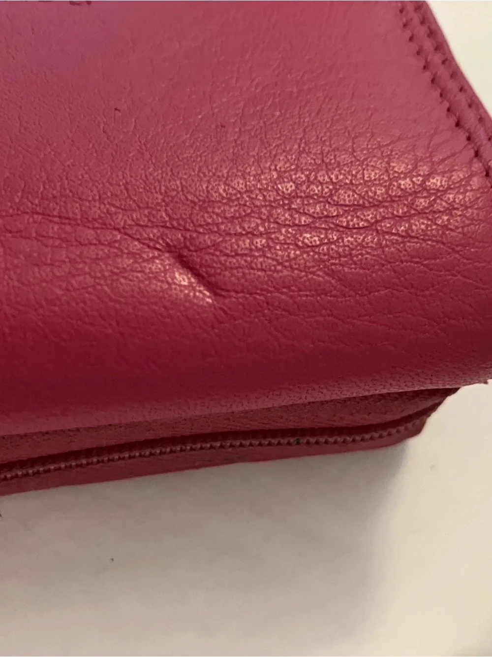 Rolfs Pink Vintage Leather Wallet with Zip Compartment